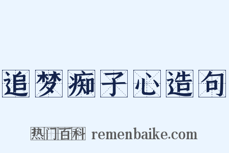 追梦痴子心造句是什么意思的图片